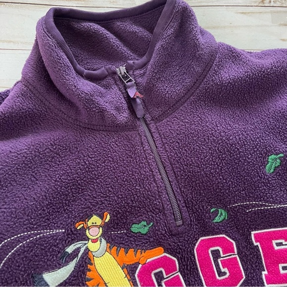 Vintage Disney Winnie The Pooh Embroidered Tigger Fleece in Purple size 2X - Picture 4 of 13